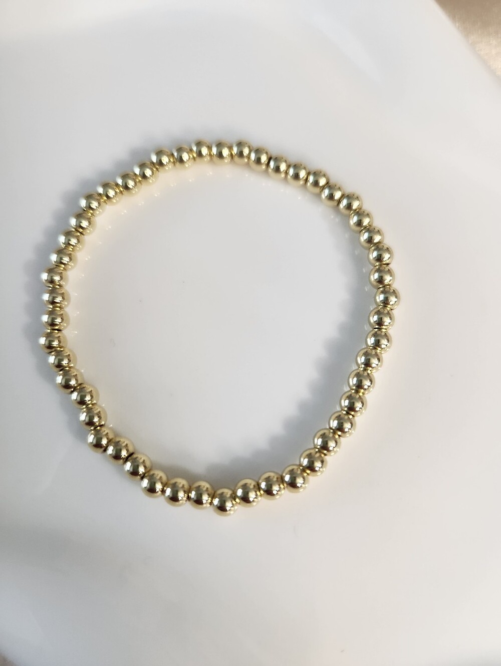 18k Gold Plated Stretchy Beaded Bracelet